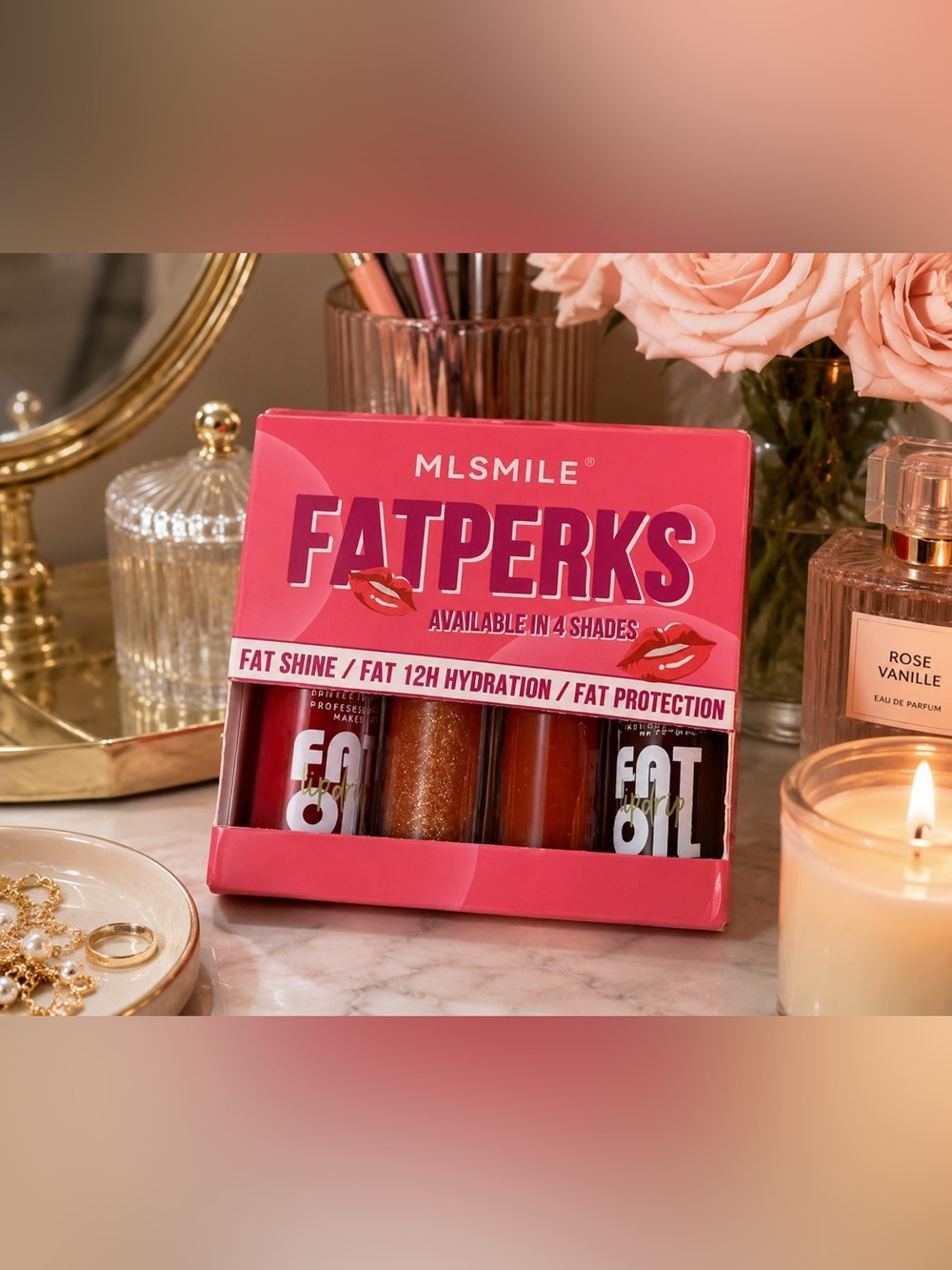 MLSmile FatPerks Lip Oil Gloss Set NIB | TikTok Viral Hydrating Lip Gloss